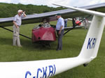 Fly Drive - Checking out the glider (Sunday
June 30th 2013)(Photo by: Geoff)