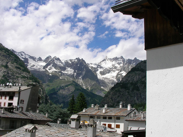 The Mont Blanc range as seen from our hotel room
