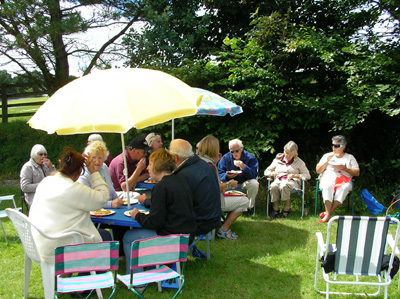 Panther club members tucking in